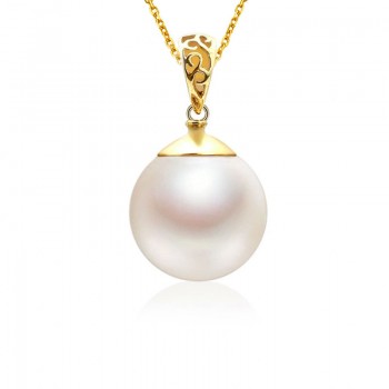 Mặt dây chuyền vàng 18k ngọc trai thật 11-12mm Mona