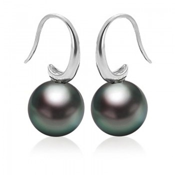 Bông tai vàng trắng 18k ngọc trai Tahiti 10-11mm Heri