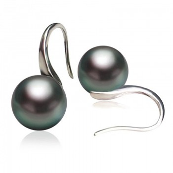 Bông tai vàng trắng ngọc trai Tahiti 9-9.5mm Loe