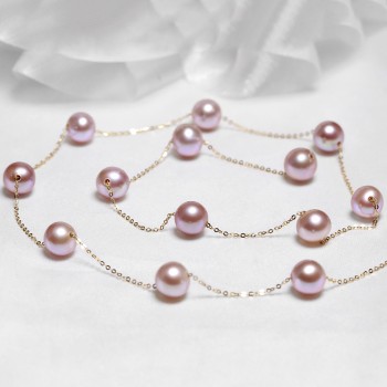 Dây chuyền vàng 18k ngọc trai thật Feca 