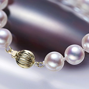 Lắc tay vàng 14k ngọc trai Akoya 8.5-9mm Fio 