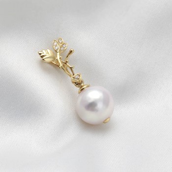 Mặt dây chuyền vàng 18K ngọc trai Akoya 8.5-9mm