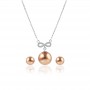 Bộ trang sức bạc Brown and White Pearl 1