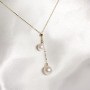 Dây chuyền ngọc trai nước ngọt gắn vàng 18k