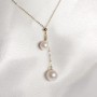 Dây chuyền ngọc trai nước ngọt gắn vàng 18k