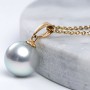 Mặt dây chuyền vàng 18k ngọc trai biển Akoya 7.5-9mm Nalia