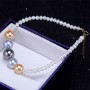Lắc tay vàng 18k ngọc trai biển đa màu 3-10mm Slowly