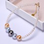 Lắc tay vàng 18k ngọc trai biển đa màu 3-10mm Slowly