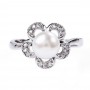 Nhẫn bạc Flower Pearl 4