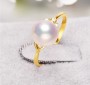 Nhẫn vàng 18k ngọc trai thật Akoya đính Kim cương