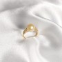 Nhẫn ngọc trai nước mặn South Sea gắn vàng 18k đính kim cương