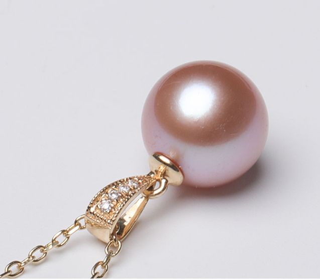 Mặt d&acirc;y chuyền v&agrave;ng 18k ngọc trai ngọt 8-14mm đ&iacute;nh kim cương Maill 