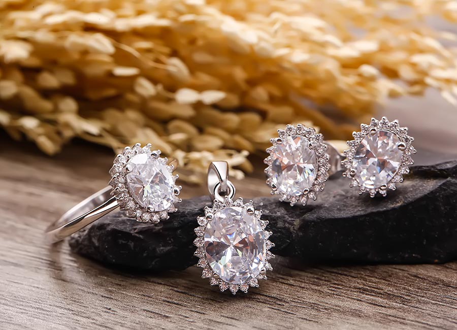 Bộ trang sức bạc Simi Oval 