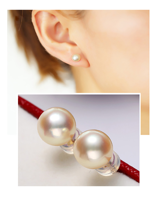 B&ocirc;ng tai v&agrave;ng 18k ngọc trai biển Akoya 5-7,5mm Angel