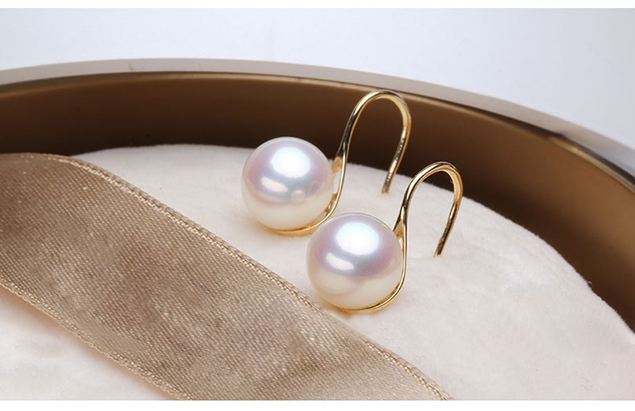 B&ocirc;ng tai v&agrave;ng 18k ngọc trai biển Akoya 7-8,5mm Lie