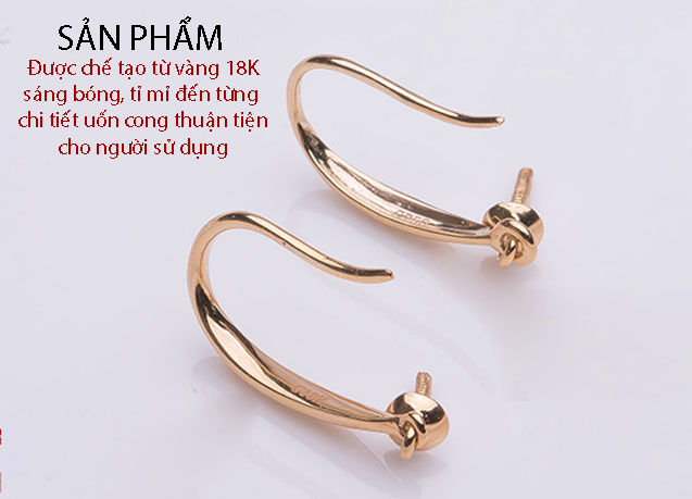 B&ocirc;ng tai v&agrave;ng 18k ngọc trai biển Aokoya 7,5-9mm Fel