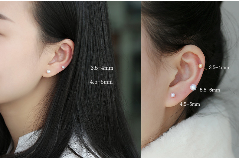 B&ocirc;ng tai v&agrave;ng 18k ngọc trai biển Akoya 3,5-7mm Nevaeh