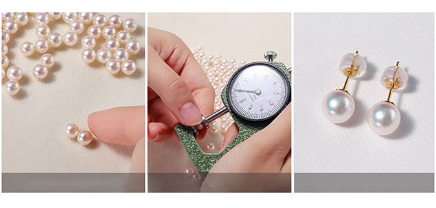 B&ocirc;ng tai v&agrave;ng 18k ngọc trai biển Akoya 3,5-7mm Nevaeh