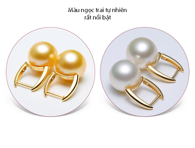 B&ocirc;ng tai v&agrave;ng 18k ngọc trai biển Akoya 9-10mm Lily