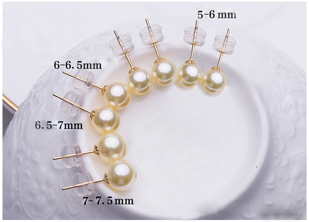 B&ocirc;ng tai v&agrave;ng 18k ngọc trai biển Akoya 5-7,5mm Angel