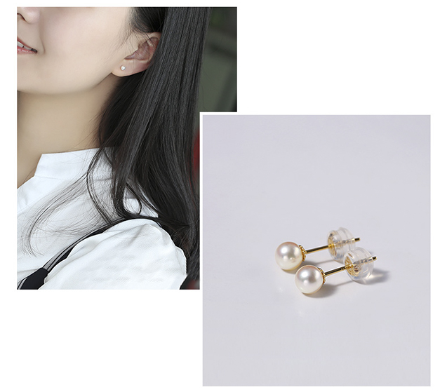 B&ocirc;ng tai v&agrave;ng 18k ngọc trai biển Akoya 3,5-7mm Nevaeh