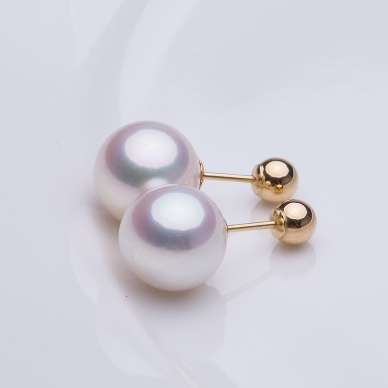 B&ocirc;ng tai v&agrave;ng 18k ngọc trai Akoya 8-10,5mm Till