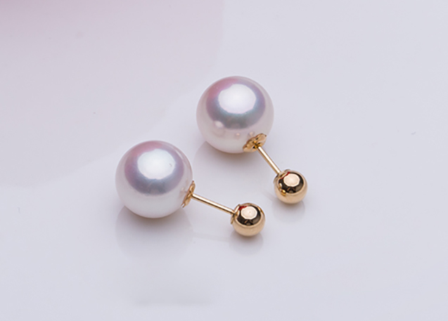 B&ocirc;ng tai v&agrave;ng 18k ngọc trai Akoya 8-10,5mm Till