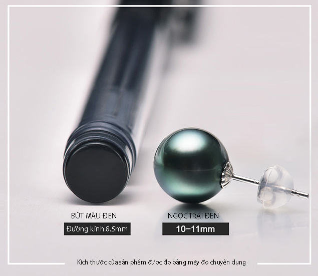 B&ocirc;ng tai v&agrave;ng 18k ngọc trai Tahiti 8-12mm Magnolia