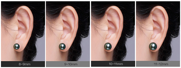 B&ocirc;ng tai v&agrave;ng 18k ngọc trai Tahiti 8-12mm Magnolia