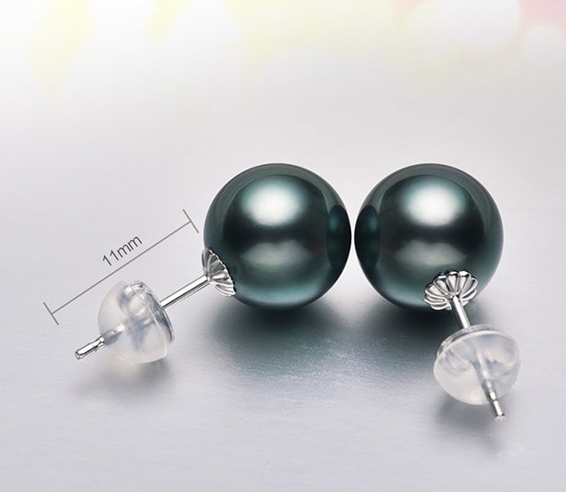 B&ocirc;ng tai v&agrave;ng 18k ngọc trai Tahiti 8-12mm Magnolia