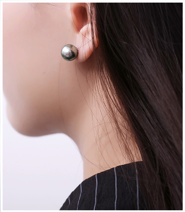 B&ocirc;ng tai v&agrave;ng 18k ngọc trai Tahiti 8-12mm Magnolia