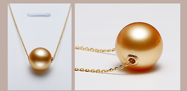 D&acirc;y chuyền v&agrave;ng 18k ngọc trai South Sea 12-14mm Vienco