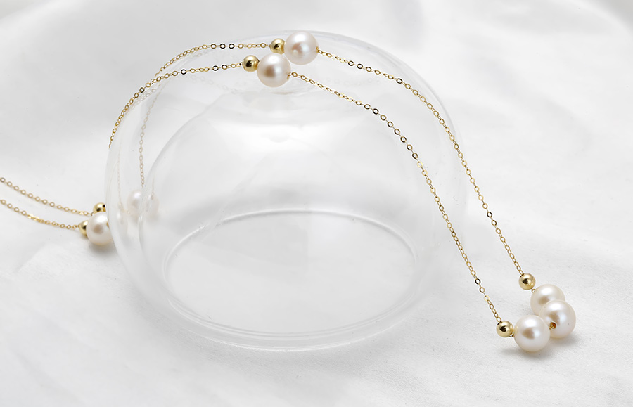 D&acirc;y chuyền v&agrave;ng 18K ngọc trai thật Ashe 6-7mm