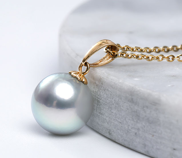Mặt d&acirc;y chuyền v&agrave;ng 18k ngọc trai biển Akoya 7.5-9mm Nalia