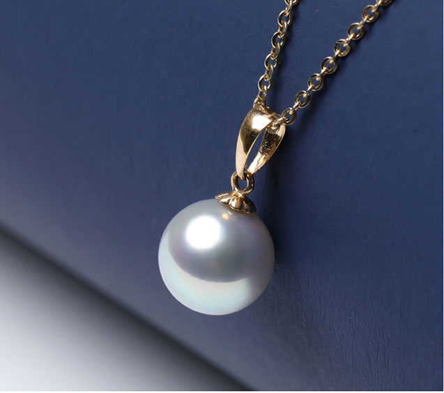 Mặt d&acirc;y chuyền v&agrave;ng 18k ngọc trai biển Akoya 7.5-9mm Nalia
