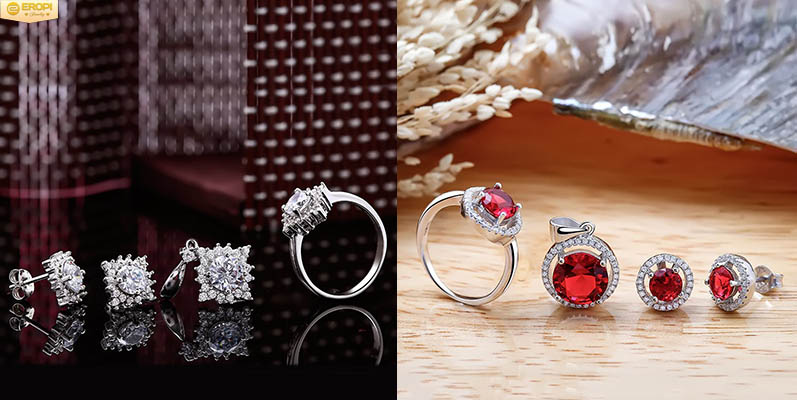 Bộ trang sức bạc &Yacute; kết hợp đ&aacute; CZ đẳng cấp v&agrave; ấn tượng.