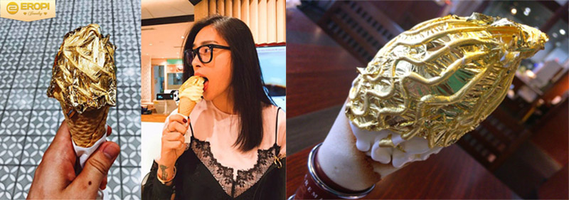Món kem vàng 24k ngay cả người nổi tiếng cũng muốn thử.