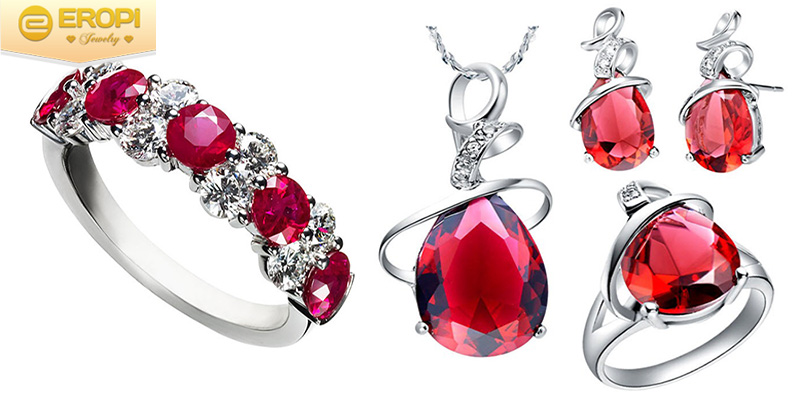 Những bộ trang sức gắn đ&aacute; Ruby mang n&eacute;t qu&yacute; ph&aacute;i.