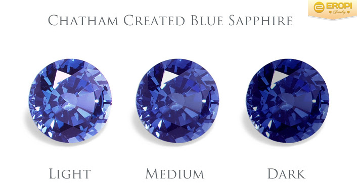 Độ đậm nhạt của đá Sapphire xanh