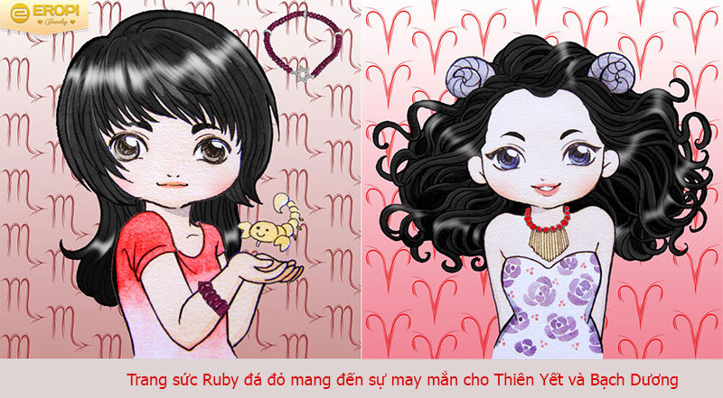 Đeo trang sức Ruby sẽ mang đến may mắn cho cung Bạch Dương v&agrave; Thi&ecirc;n Yết