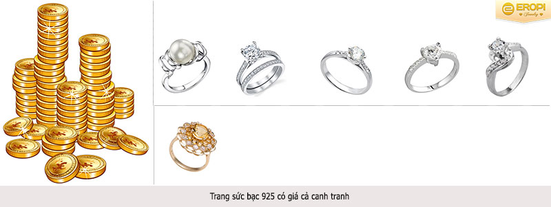 Gi&aacute; bạc 925 ph&ugrave; hợp với t&uacute;i tiền