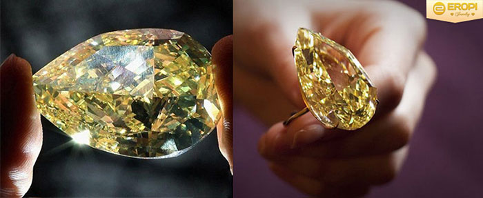Viên kim cương vàng đắt giá nhất thế giới được chế tác thành nhẫn.