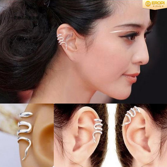 Một kiểu đeo b&ocirc;ng tai Ear Cuff để tham khảo,